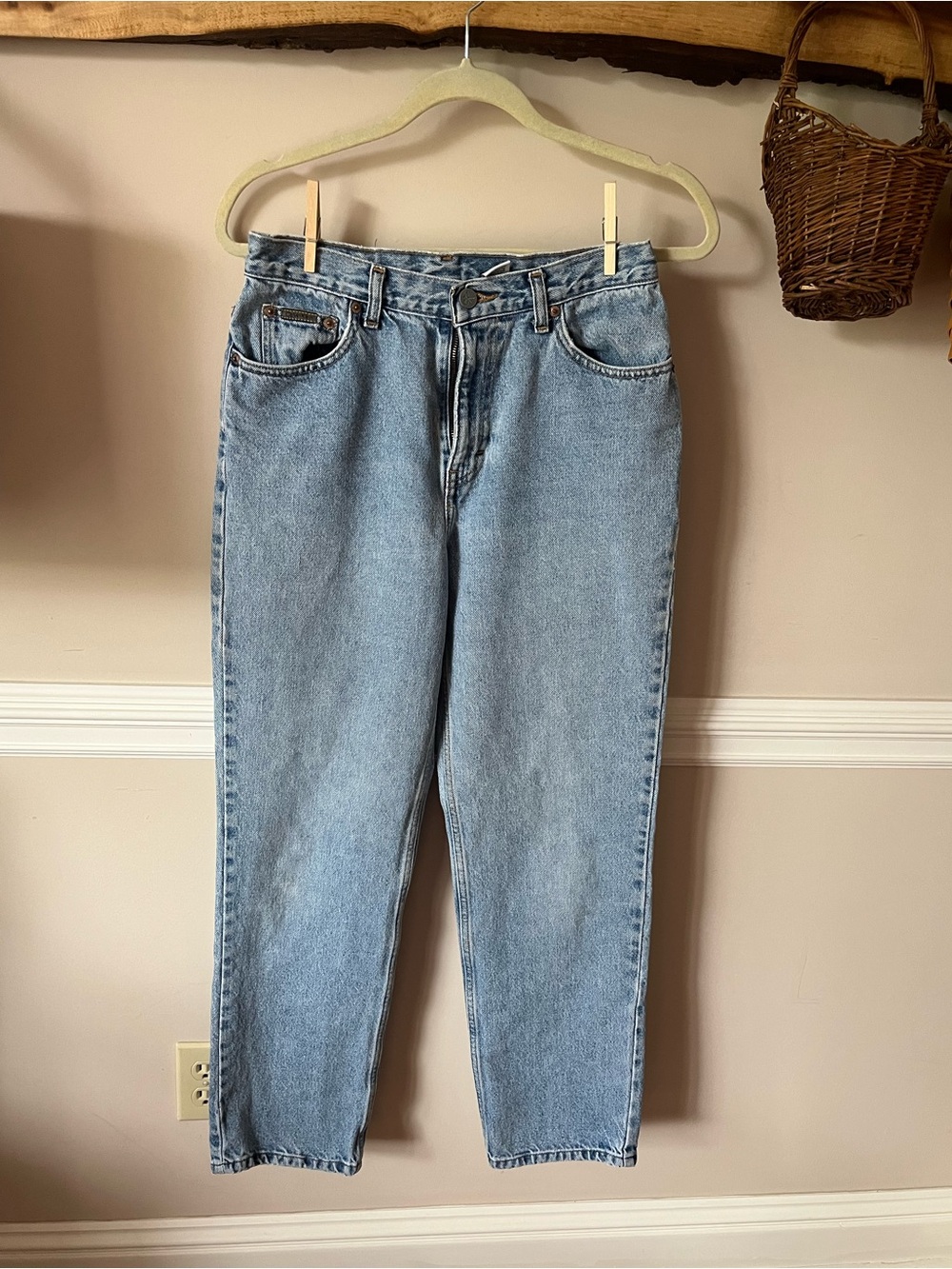 Vintage Calvin Klein Classic 5 Pocket Mom Jeans Double Stone Wash 10 30